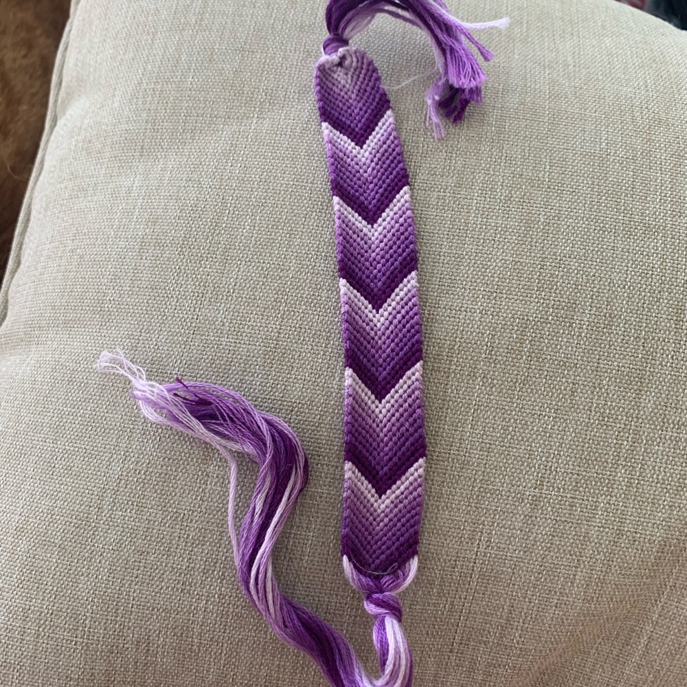 Purple Chevron Braided Bracelet